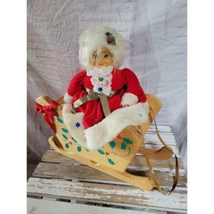 Wooden Mrs Claus vintage home decor Xmas large display
